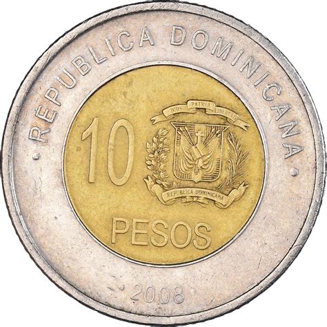 Coin, Dominican Republic, 10 Pesos, 2008 | North & Central American and ...