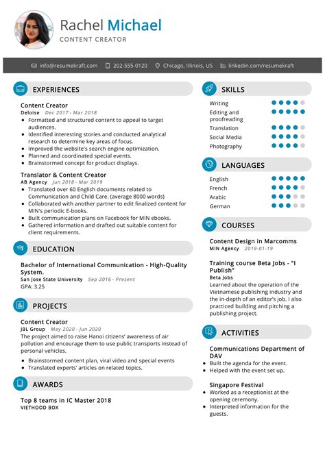 Content Creator Resume Sample in 2024 - ResumeKraft