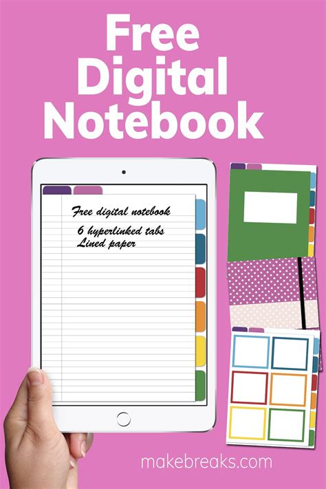 Free Digital Notebook Template Each Slide Gets Image Holders And Ample ...