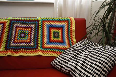 Giant Square Crochet Blanket | On the sofa, with the cushion… | Flickr