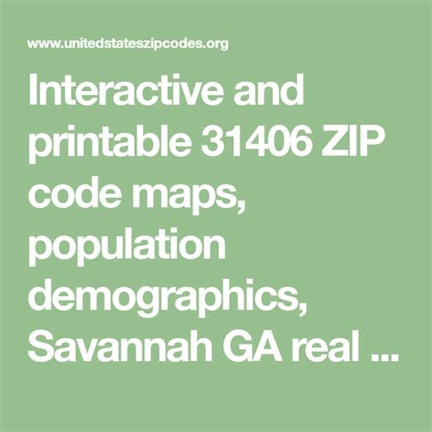 Discover the Charm of Savannah with 31406 ZIP Code Maps