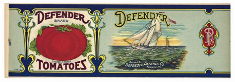 Defender Brand Vintage Maryland Tomato Can Label, blue, large – thelabelman