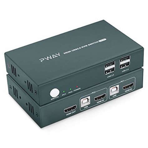 GetUSCart- KVM Switch HDMI 2 in 1 Out Box, 4K@30Hz with USB 2.0 Hubs ...