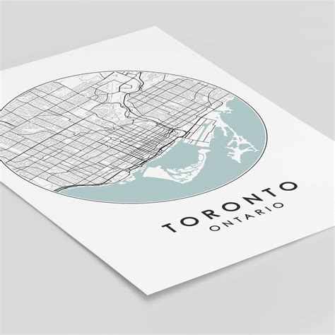 Toronto City Print Street Map Art Toronto Map Poster - Etsy