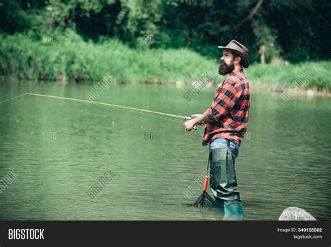 Man Fishing On Lake. Image & Photo (Free Trial) | Bigstock