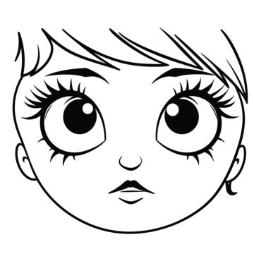 Head And Face Coloring Page Easy Outline Sketch Drawing Vector, Face Tutorial Drawing, Face ...