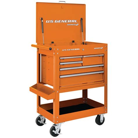 30 in. 5 Drawer Orange Mechanic's Cart