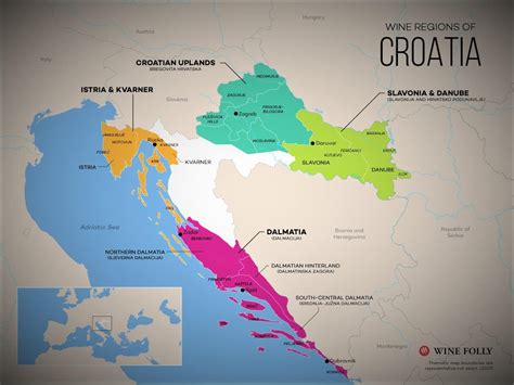 Croatian Wine Region Map