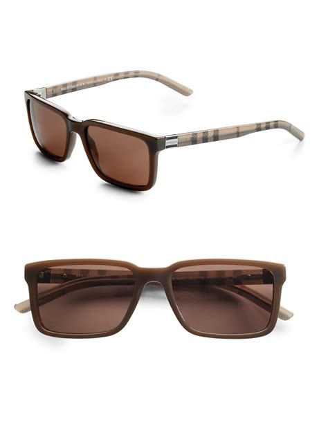 Burberry Square Acetate Sunglasses in Brown for Men - Lyst