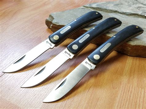 Lot of 3 Imperial Schrade Black Sod buster Folding Pocket Knives 22-3 – Atlantic Knife Company