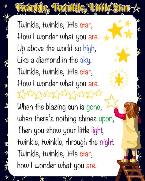 Twinkle Twinkle Little Star Poem - 10 Free PDF Printables | Printablee