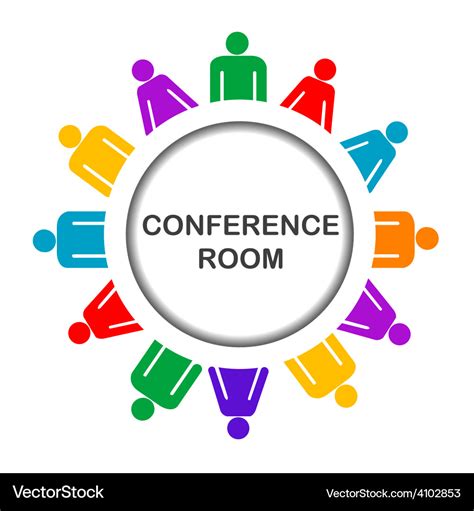 Colorful conference room icon Royalty Free Vector Image