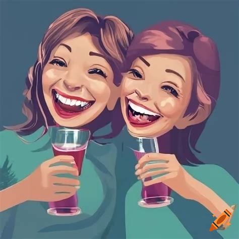 Two friends enjoying a glass of wine