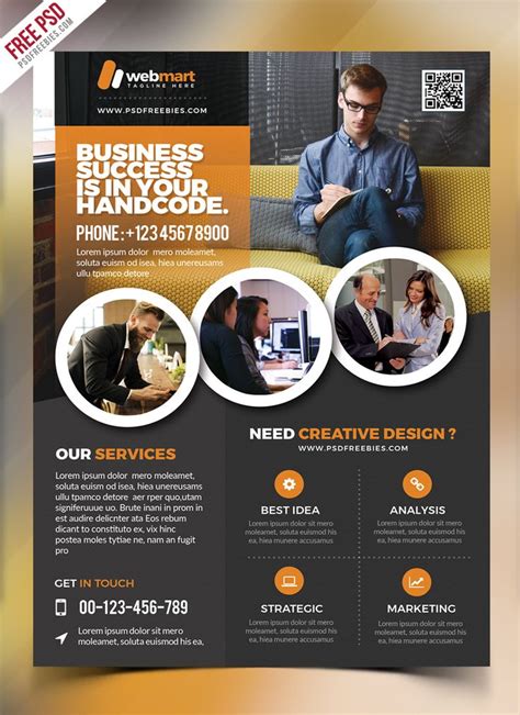 Corporate Flyer Template Free PSD | PSDFreebies.com | Free psd flyer templates, Free brochure ...