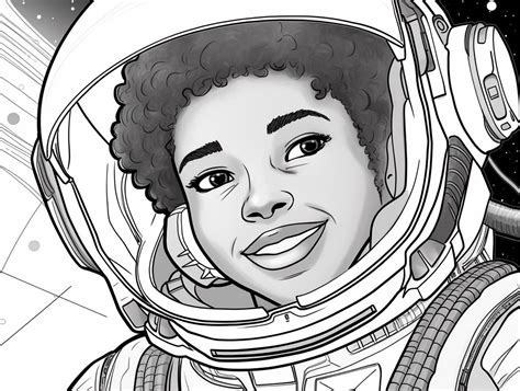 Mae Jemison Portrait To Color - Coloring Page