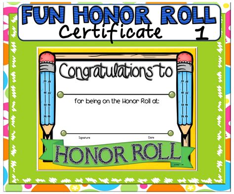 Free Printable A Honor Roll Certificates - Printable Word Searches