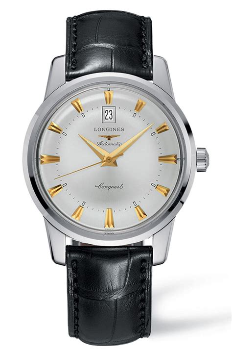 Longines Conquest Heritage Automatic Leather Strap Watch, 40mm | Nordstrom