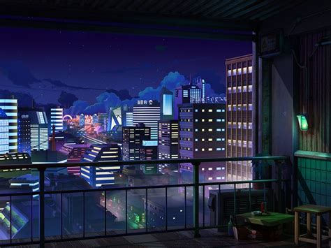 Anime Night City Wallpaper HD | Pinterest