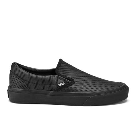 Vans Women's Classic Slip-On Perforated Leather Trainers - Black Womens Footwear | TheHut.com