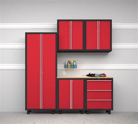 NewAge Products Bold Series 6 Piece Garage Cabinet Set - Red - Tools - Garage Organization ...