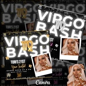 VIRGO Birthday Flyer, Birthday Template, Birthday Girl, Party Flyer ...