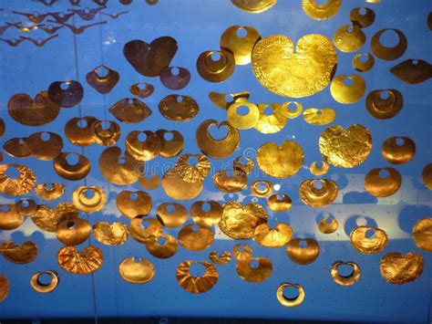 Gold Artifacts on Display in the Museo Del Oro Gold Museum, Bogota ...