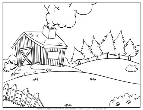 Farmhouse Coloring Page | Planerium