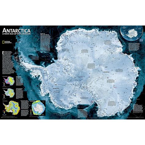 Antarctica Satellite Wall Map by National Geographic - The Map Shop