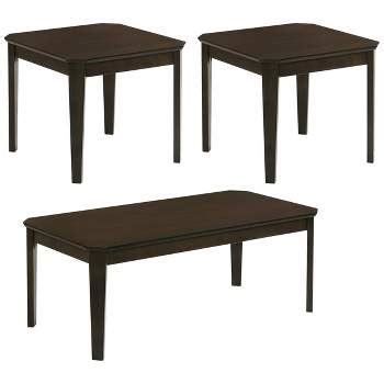 3pc Donal Wood Coffee Table Set With Shelf Weathered Gray - Coaster : Target