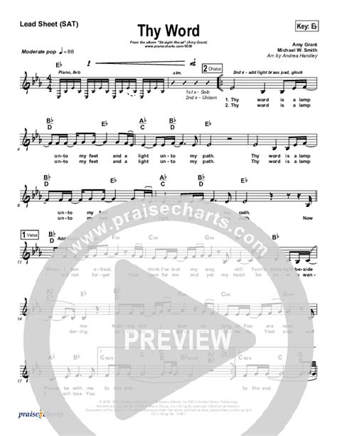 Thy Word Sheet Music PDF (Amy Grant) - PraiseCharts