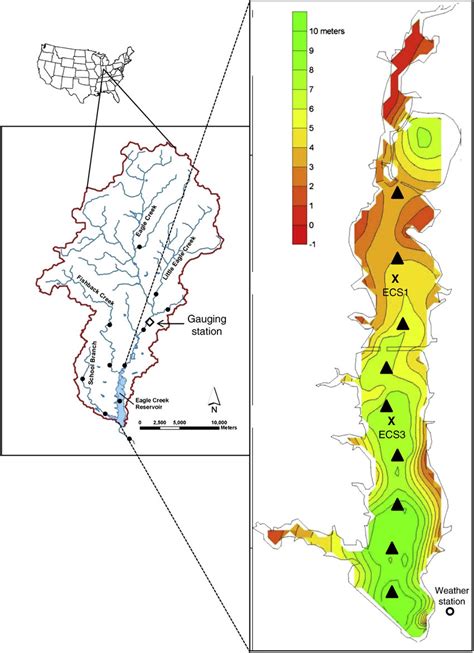 Map of the Eagle Creek Reservoir and its tributaries in central... | Download Scientific Diagram