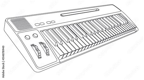 piano keyboard outline drawing in eps10 Stock Vector | Adobe Stock
