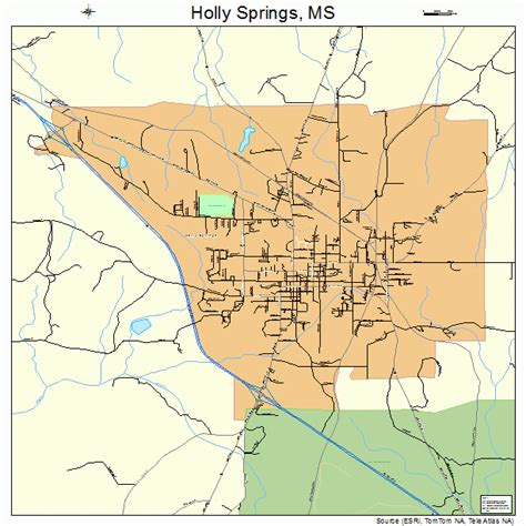 Holly Springs Mississippi Street Map 2833100