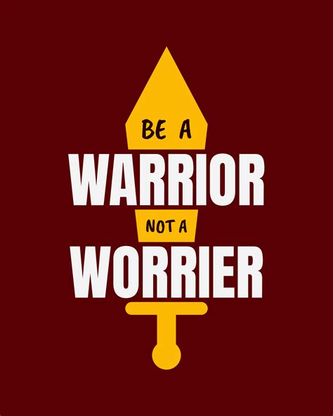 Be a warrior not a worrier. Typography quotes. Bible verse. Motivational words. Christian poster ...