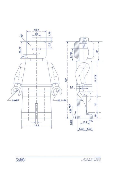 lego-minifiguren: TECHNICAL DRAWING OF LEGO... - lego-minifigures | Lego blueprint, Technical ...