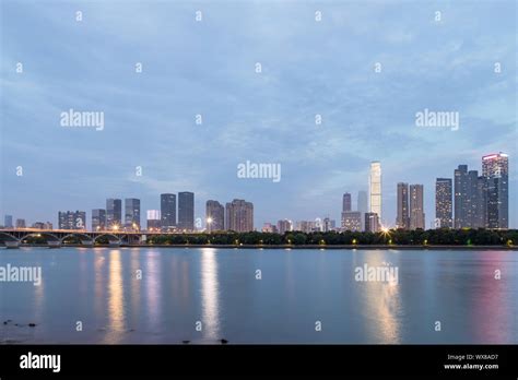 changsha skyline in nightfall Stock Photo - Alamy