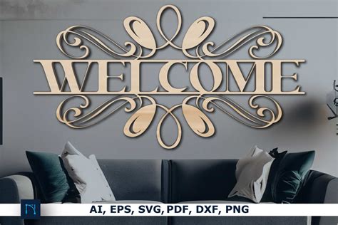 Welcome Sign SVG, Laser Cut Welcome Sign Graphic by NGISED · Creative ...