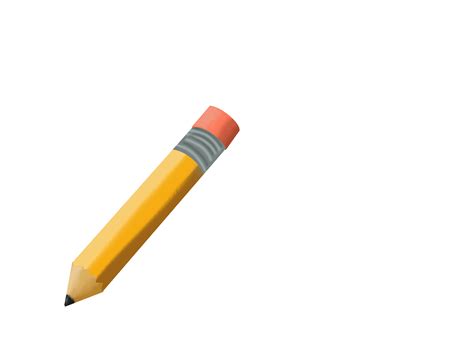 a yellow pencil with a gray stripe on it's end is in the air
