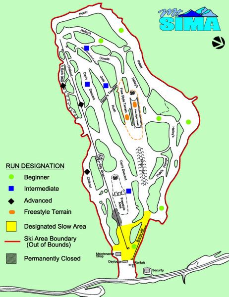 Mount Sima Ski Trail Map • mappery