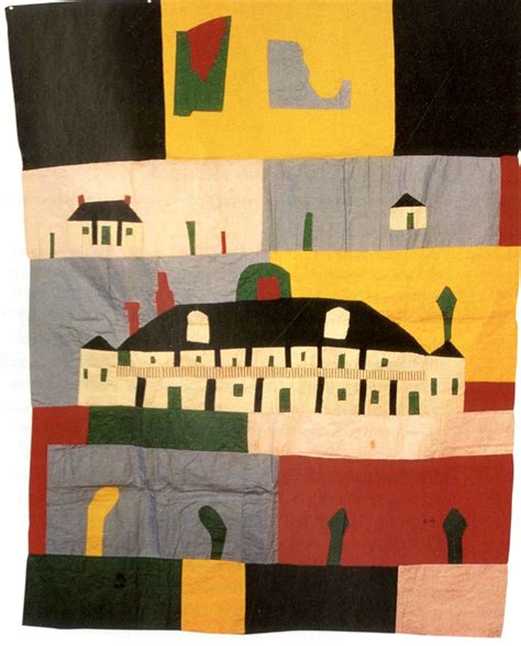 SCENERY - Narrative quilt by Clementine Hunter.