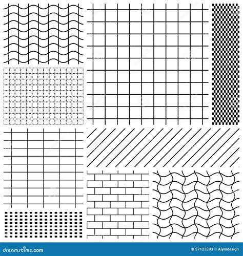 Set of grid patterns stock vector. Illustration of check - 57123393