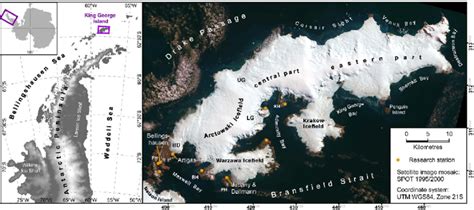 Overview map of King George Island and its location on the Antarctic... | Download Scientific ...