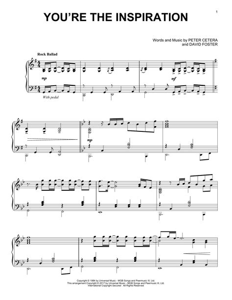 You're The Inspiration by Chicago Sheet Music for Piano Solo at Sheet Music Direct