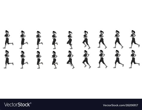 Girl run cycle animation sequence loop animation Vector Image