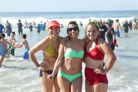 Classic 50s style bathing suits for The Polar Plunge fundraiser, benefiting Special Olympics ...