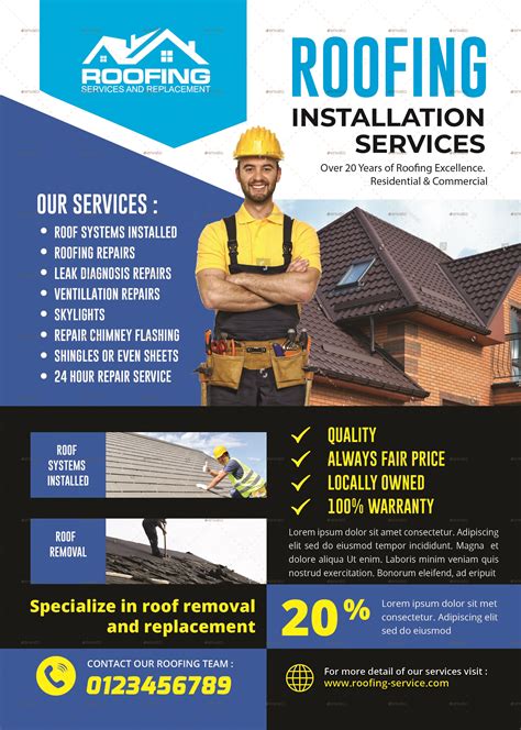 Roofing Service Flyer | Roofing services, Roofing, Simple poster design