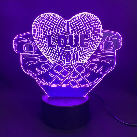 3D LED Lamp Designs | 3d Led Lamp Hand With Heart | ciudaddelmaizslp.gob.mx