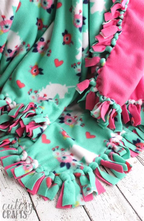 How to Make a Tie Blanket from Fleece - Cutesy Crafts