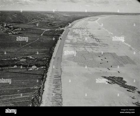 World War II - FRANCE. Invasion of Normandy 1944, Aerial View Of German Beach Defenses In ...