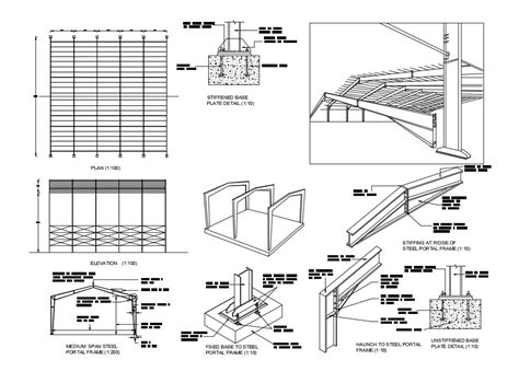 Span Steel Structure CAD Drawing - Cadbull